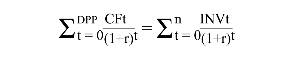 Discounted payback period (DPP) is the period over which the sum of the net cash flows, discounted at the completion of the investment, is equal to that investment